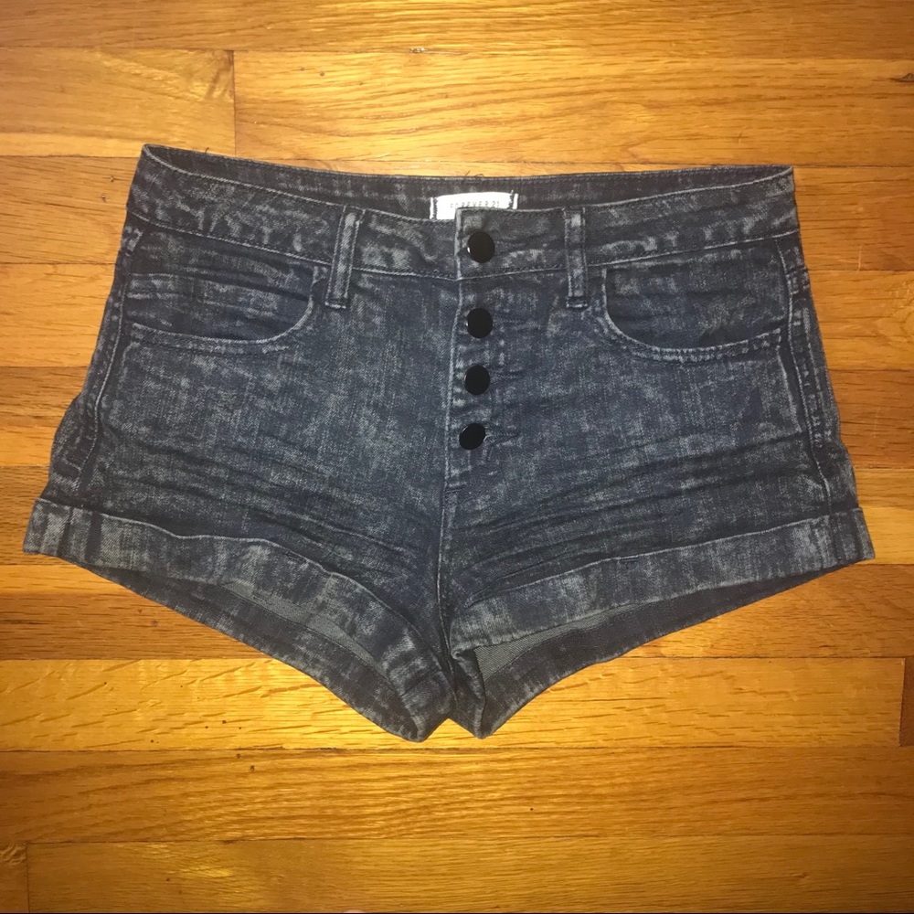 Button Fly Mid Rise Shorts